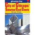 American Map City of Chicago Suburban Cook County by Chicago Travel Books