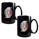 Portland Trailblazers 2pc Black Ceramic Mug Set