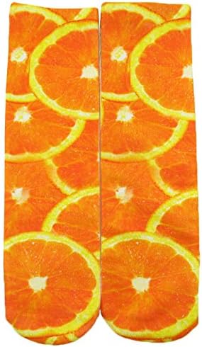 Various Pattern High Socks Unisex Cute Cotton 3D New Design Colorful Printed Socks for Women Men (orange)