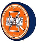 Illinois Fighting Illini Neon Wall Clock Large