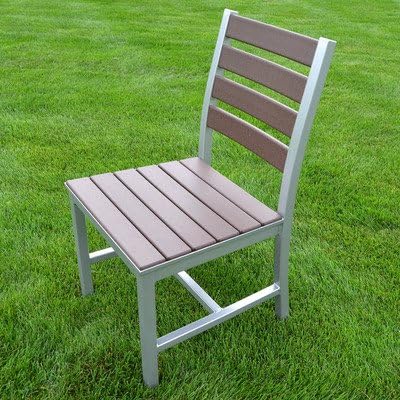 elan furniture Loft Outdoor Dining Chair, Made with Solid Recycled HDPE Venetian Cocoa Seat and Back Slats, Miner's Silver