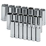 SK 1947 21 Piece 1/2-Inch Drive 6 Point 10-Millimeter to 32-Millimeter Deep Socket Set
