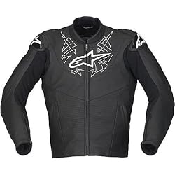 Alpinestars Vector Men's Leather Sports Bike Motorcycle Jacket - Black