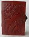 Incredible Indian Art Abstract Designs Embossed Leather Handmade Writing Leather Journal Diary Notebook With Clasp Lock And Handmade Papers-5x3.5 Inch RS.3043.00