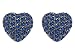 Original Star K(tm) Small Puffed Heart Love Earrings with Lab Created Sapphire in .925 Sterling Silver