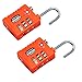 South Main Hardware 810108 TSA-Accepted Resettable Luggage Lock (2 Pack), Orange
