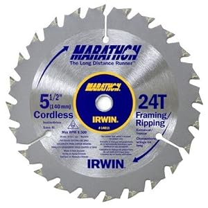 Irwin 14011 5-1 2 x 24 Tooth Marathon Cordless Circular Saw Blades by Irwin