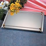 8X11 MIRROR WITH GOLD PLATED ACCENTS VANITY TRAY by Studio Silversmith