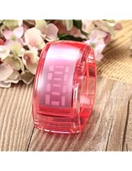 Youyoupifa Blue Light LED Display Dial Plastic Bracelet Watch (Pink)