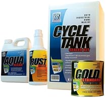 CYCLE TANK SEALER KIT by KBS Coatings :: Stop Gas Tank Rust :: 3-Step System includes KBS Gold Standard Tank Sealer 8 oz., AquaKlean Quart & RustBlast Quart :: Seals Up to 5 Gal Metal or Fiberglass Tank