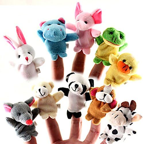 HABAER Soft Baby Children Kids Plush Animal Finger Puppets Toys Set of 10 Pieces