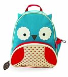 Skip Hop Zoo Pack Little Kid Owl Backpack, Blue/Red