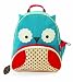 Skip Hop Zoo Pack Little Kid Owl Backpack, Blue/Red