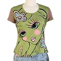 Jessie G. Women's Printed Scoop Neck Tee - Green Large