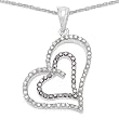 0.99 ct. t.w. Genuine Red and White Diamond Pendant in Sterling Silver