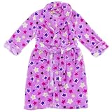 Sweet n Sassy Lilac Star Plush Bath Robe for Girls