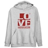 Love Hinduism Religions Mens Hoodie (Heather Gray, Sizes X-Small - XXX-Large)