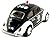 Set of 2: 5" Classic and New Volkswagen Beetle Police Cars (Black/White)