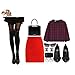 abcsell ABC(TM) Vintage Tights Pantyhose Tattoo Mock Bow Suspender Sheer Stockings