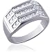 Impressive Style: Sterling Silver Triple Row CZ Diamond Ring for Men