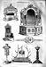 1851 Lace Scarf Pattern Furniture Sideboard Vase Oak