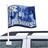 North Carolina Tar Heels Realistic Mascot Car Flag