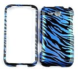 HTC FreeStyle Transparent Design, Blue Zebra Print Hard Case,Cover,Faceplat ....
