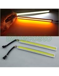 CE: AODE? 2x a Pair Silver Color COB 12v Car LED Lights DRL Driving Fog Daytime Running Turn Signal Indicators Lamps Automobile Truck Pilot Sidelights Tail Identification Backup Reversing Parking Lamp for Vw Volkswagen BMW Benz Ford Chevrolet Toyota Honda Hyundai Audi 130102 - BlueCosto