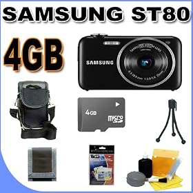 Samsung ST80 Black 14.2-megapixel Digital Camera (Black) BigVALUEInc Accessory Saver 4GB Bundle
