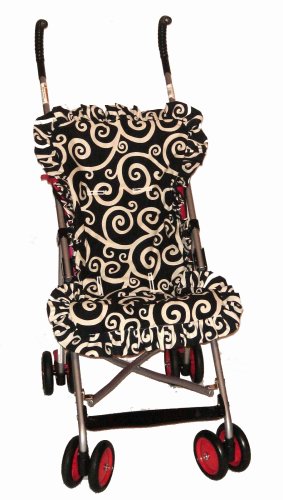 Black & Cream Swirl Stroller Liner