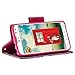 LG OPTIMUS L90 Case, Magnetic Closure Leather Flip Wallet Case with 2 Card Slots, Cash Compartment and Detachable Wrist Strap for LG Optimus L90 Wallet Case (Purple Heart)