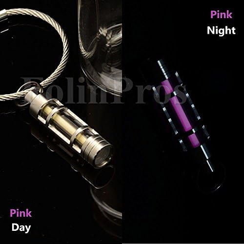 Titanium Alloy Tritium Gas Fluorescence Key Chain Autoluminescence Rescue Emergency Light (Pink)