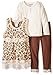 Little Lass Girls' 3 Piece Sweater Jumper Set Cheetah Lace Trim