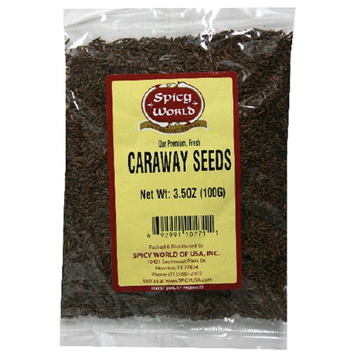 Spicy World Caraway Seeds, 3.5-Ounce Bags (Pack of 6)