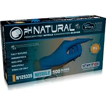 Shentex pH Natural N12533 Soft Nitrile Glove, Powder Free, 9.5" Length, 3.5 mils Thick