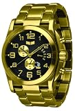 Vestal Men's DEV003 De Novo Gold Ion-Plated Black Dial Retrograde Chronograph Watch