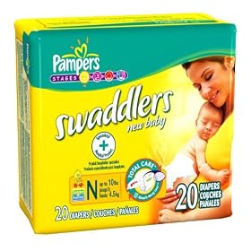 Pampers Swaddlers Newborn 240 Diapers (12 packs of 20)