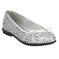 Girls' Xhilaration&reg; Hila Glitter Ballet Shoes - Silver