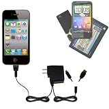 Double Wall Home Charger with tips including a tip for the Apple iPhone 4S - uses Gomadic TipExchange Technology