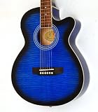 Produkt-Bild: 4/4 Akustik Gitarre "Western Style" Blue Tiger Dekor, Walnuss Griffbrett und Ersatzsaiten
