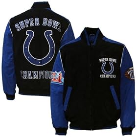 Indianapolis Colts Black Pig Split Suede Super Bowl Champions Commemorative Jacket