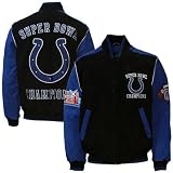 Indianapolis Colts Black Pig Split Suede Super Bowl Champions Commemorative Jacket