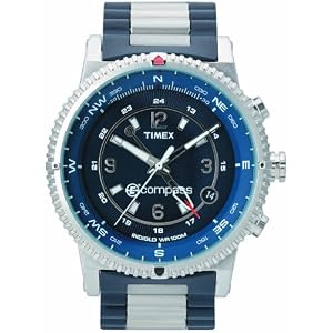 Timex Men's Expedition E-Instruments E-Compass Blue Stainless Steel Bracelet Watch #T49531