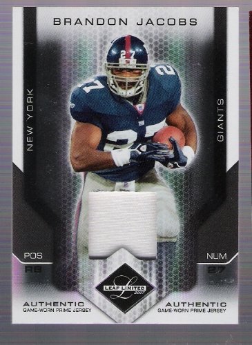 BRANDON JACOBS 2007 Leaf Limited #68 Threads PRIME JERSEY PATCH Card #12 of only 25 Made! New York Giants Football