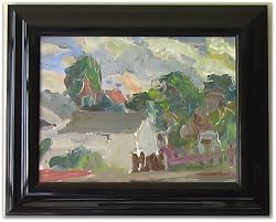 Pacific Grove, Original Oil Painting on Board By Carmel Artist Victor Di Gesu (1914-1988) - Framed Artwork
