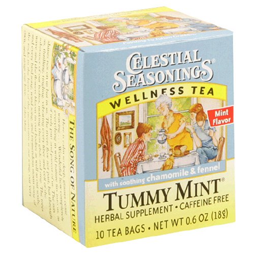 Celestial Seasonings Wellness Tea Tummy Mint, Tea Bags, 0.6-Ounce 10-Count Box(Pack of 10) by Celestial Seasonings