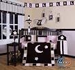 Boutique Brand New GEENNY Brown Pink Star & Moon 13-PCS CRIB BEDDING SET