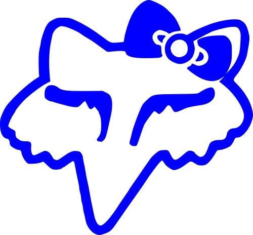 JP Vinyl Design - Fox Racing Logo with Bow -Vinyl Decal - 18" - Shappire Blue