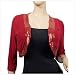 SEXY RED SEQUIN BOLERO CROP SHRUG PLUS SIZE TOP