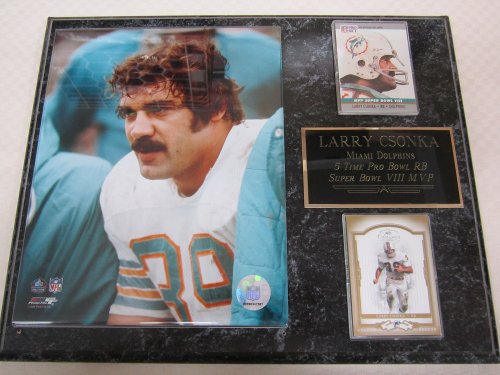 Miami Dolphins Larry Csonka 2 Card Collector Plaque